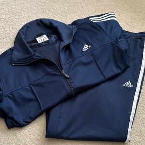 adidas Dark Blue Track Crop Pants and Jacket Set